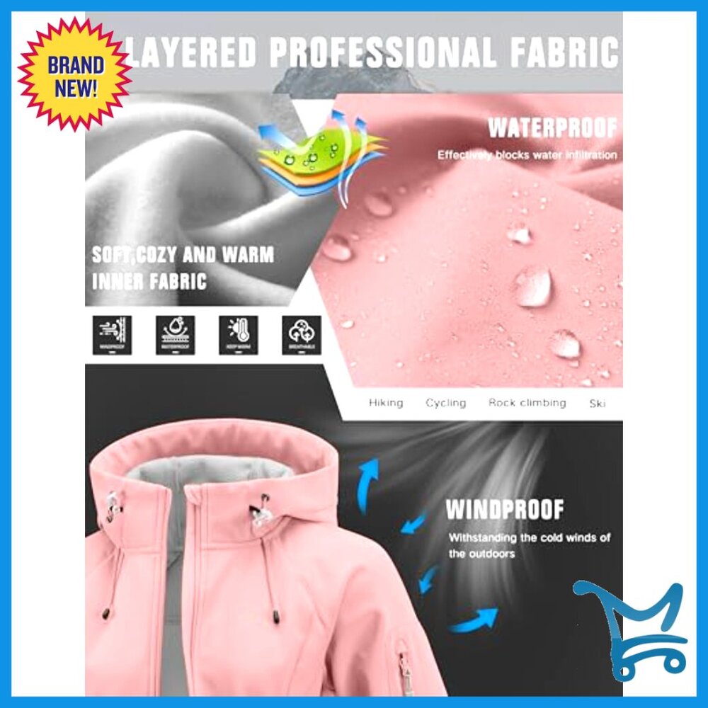 Fleece Lined Softshell Jacket Windproof Waterproo… - image 6
